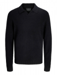Jack & Jones - Jprblamaverick Knit Split Neck Styd Aw25 - Pikkade varrukatega kootud polos&auml;rgid - XL