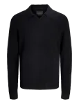 Jack & Jones - Jprblamaverick Knit Split Neck Styd Aw25 - Pikkade varrukatega kootud polos&auml;rgid - XL