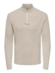 ONLY & SONS - Onsloui Reg 12 Cabel Half Zip Knit Noos - Poolpika lukuga džemprid - L