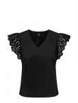 ONLY - Onllou Life Emb S/S Frill Top Wvn - L&uuml;hikeste varrukatega - S