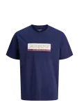 Jack & Jones - Jorinwood Block Brand Tee Ss Cn Noos Jnr - L&uuml;hikeste varrukatega - 152