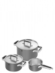 Zwilling - Grytset Pure 3 Delar + 2 Lock, Gr&aring; - Kastrulikomplektid - ONE SIZE