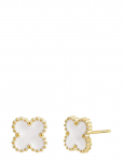 Bud To Rose - Clover Earring White/Gold - Needid - ONE SIZE