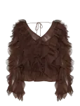 Dante6 - Dante6-Phora Tulle Ruffled Top - Pikkade varrukatega - 34