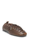 Ganni - Eyelets Lace Up Ballerina Crinkle Oleatex - Baleriinad - 40