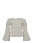 Laagam - Addison Ecru Ruched Blouse - Pikkade varrukatega - XL/42