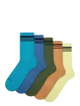 Happy Socks - 5-Pack Solid Stripe Sneaker Socks - Tavalised sokid - 41-46