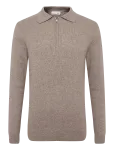 Davida Cashmere - Man Half Zip Rib Sweater - Pikkade varrukatega - M