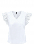 ONLY - Onllou Life Emb S/S Frill Top Wvn - L&uuml;hikeste varrukatega - XS