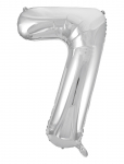 Joker - Foil Balloon Number 7 Silver 86 Cm - Peotarbed - 86 cm