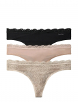 Calvin Klein - Thong 3Pk - Stringid - L