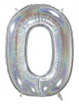 IPK - Number Foil 0 Hologram Silver 70 Cm - Laste s&uuml;nnip&auml;ev - 0