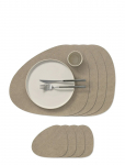 LIND DNA - 4-Set D&aelig;kkeserviet Curve L Nupo + 4 Glass Brikker Curve Nupo - Lauamatid - 37X 44CM