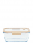 Pebbly - Pebbly Rectangular Glass Canister With Glass Lid And Vacuum Cap - 1900 Ml - Kastid ja konteinerid - 1.9 L
