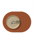 LIND DNA - 4-Set Table Mat Circle L Corduroy Rust - Lauamatid - D:38CM