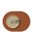 LIND DNA - 4-Set Table Mat Circle L Corduroy Rust - Lauamatid - D:38CM