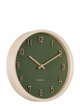 KARLSSON - Wall Clock Nervadura Small Dark Green W. Light Wood - Seinakellad - &Oslash; 22 CM