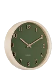 KARLSSON - Wall Clock Nervadura Small Dark Green W. Light Wood - Seinakellad - &Oslash; 22 CM