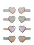Mimi & Lula - 8 Hair Clips - Scalloped Heart - Juukseklambrid - ONE SIZE