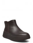 FitFlop - F-Mode Leather Flatform Zip Ankle Boots - Madala kontsaga poolsaapad - 41