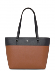 Lauren Ralph Lauren - Striped Leather Medium Karly Tote Bag - Kandekotid - ONE SIZE