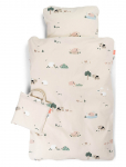 Done By Deer - Bedlinen Baby Int/Dk Tiny Farm Sand - Beebipadjad ja -tekid - DUVET:70X 100CM/PILLOW:40X 45CM