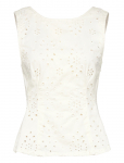 Gina Tricot - Broderie Peplum Denim Top - Varrukateta - S