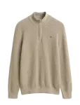 Gant - Waffle Knit Half-Zip Sweater - Poolpika lukuga džemprid - XXL