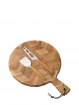 Dorre - Serving Tray Herringbone Pattern With Cheese Tools 2 Pcs 37*27*1.5 Cm - Serveerimisvaagnad - 27X 37X 2.8