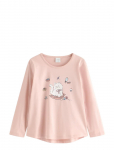 Lindex - Long-Sleeved Top With Cat Motif - Pikkade varrukatega T-s&auml;rgid - 92