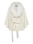 Gina Tricot - Faux Fur Collar Cape Jacket - Kunstkarusnahk - M/L