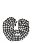 Ganni - Crinkled Taffeta Check Scrunchie - Juuksekummid - ONE SIZE