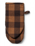 Midnatt - Oven Mitt Checked Brown - Pajakindad - 13X30