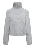 Monki - Short Half-Zip Knitted Sweater - K&otilde;rge kaelusega - S
