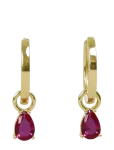 SN&Ouml; Of Sweden - Trinity Drop Pendant Ring Ear G/Fushia - Onesize - R&otilde;ngad - ONE SIZE