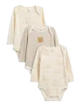 GAP - Baby First Favorites Organic Cotton Brannan Bear Bodysuit (3-Pack) - Pikkade varrukatega - 62/74