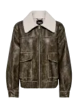 ONLY - Onlingrid Faux Leather Washed Bomber Otw - Nahk - M/L