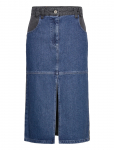 Stella Nova - Black And Blue Denim Midi Skirt - P&otilde;lveni ja midi - 34