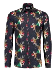 Lindbergh - Aop Christmas Shirt L/S - Vabaaja s&auml;rgid - S
