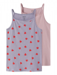 Name It - Nkfstrap Top 2P Lavender Hearts Noos - Varrukateta - 122-128