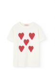 THE ANIMALS OBSERVATORY - Hearts White Rooster T-Shirt - L&uuml;hikeste varrukatega - 10 Y