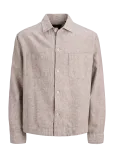 Jack & Jones - Jprblamatt Linen Blend L/S Overshirt Sn - Pealiss&auml;rgid - M
