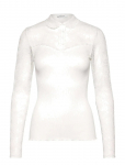 Rosemunde - Rwbeatha Silk Ls Lace Polo T-Shirt - Pikkade varrukatega - M