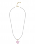 SN&Ouml; Of Sweden - Sugar Hearts Pendant Pearl Neck 45 G/Light Pink - 45 Cm - Rippuvad k&otilde;rvar&otilde;ngad - 45 CM