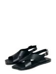 ALOHAS - Nalu Black Leather Sandals - Madalad sandaalid - 39