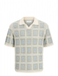 Jack & Jones - Joraiden Knit Split Neck Polo Styd Ss26 - L&uuml;hikeste varrukatega kootud polos&auml;rgid - S