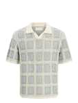 Jack & Jones - Joraiden Knit Split Neck Polo Styd Ss26 - L&uuml;hikeste varrukatega kootud polos&auml;rgid - S
