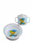 R&auml;tt Start - Bamse, Bowl And Cup, White/Blue - &Otilde;htus&ouml;&ouml;gikomplektid - ONE SIZE