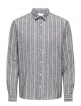 ONLY & SONS - Onscaiden Ls Stripe Linen Shirt 6601Noos - Vabaaja - XXL