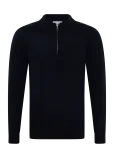 Davida Cashmere - Man Half Zip Rib Sweater - Pikkade varrukatega - M